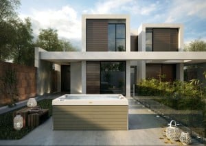jacuzzi z widokiem na dom