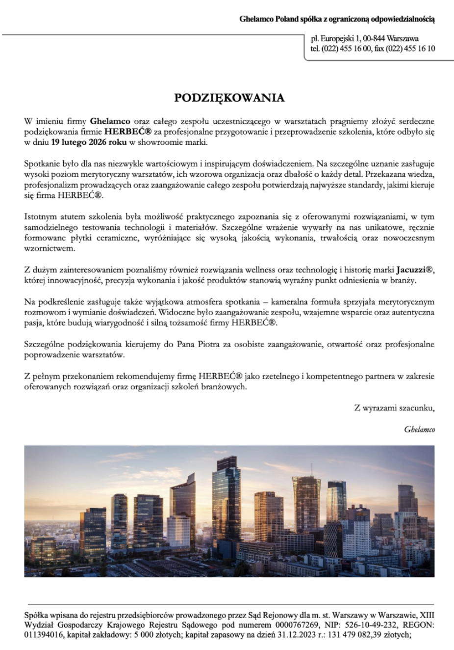 Referencje Herbec Ghelamco